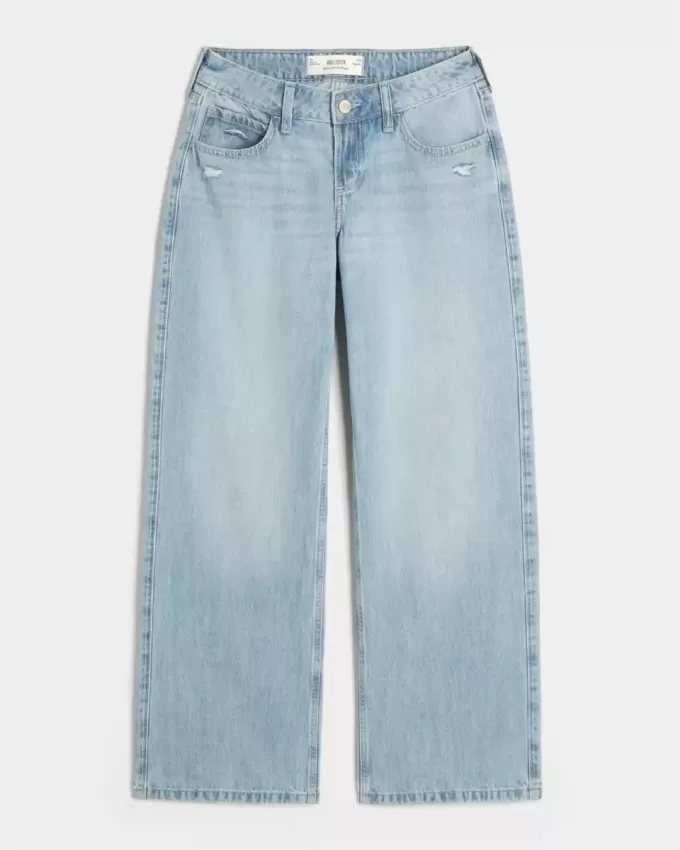 Kurviga låga distressed baggy jeans Kurviga låga distressed baggy jeans