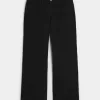Kurviga låga svarta baggy jeans