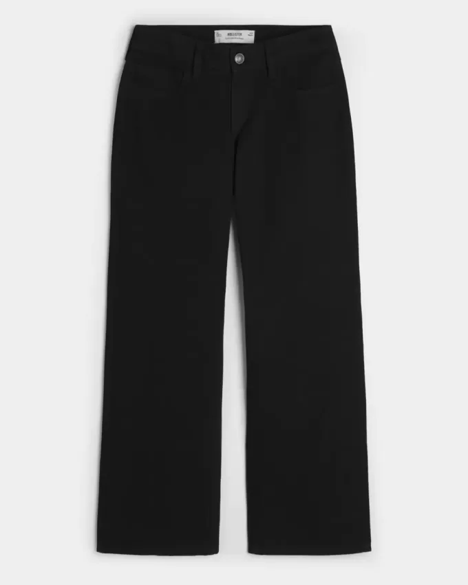Kurviga låga svarta baggy jeans