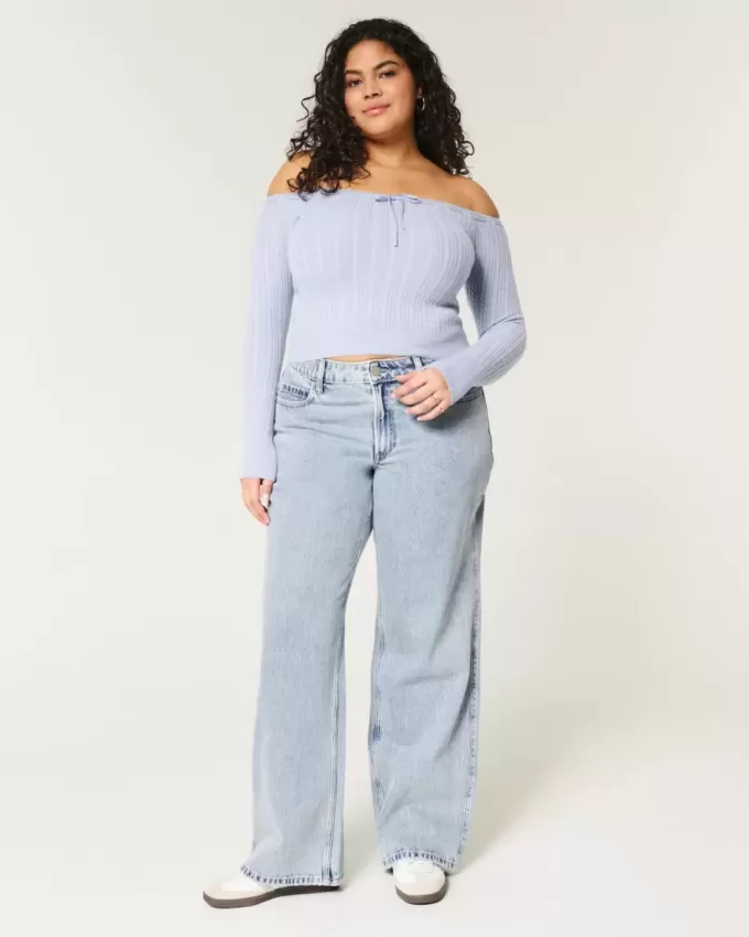Kurviga mid-Rise Medium Wash Baggy Jeans Kurviga mid-Rise Medium Wash Baggy Jeans