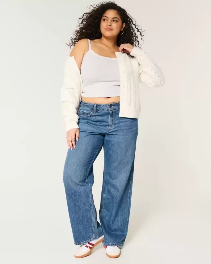 Kurviga mid-Rise Medium Wash Baggy Jeans Kurviga mid-Rise Medium Wash Baggy Jeans