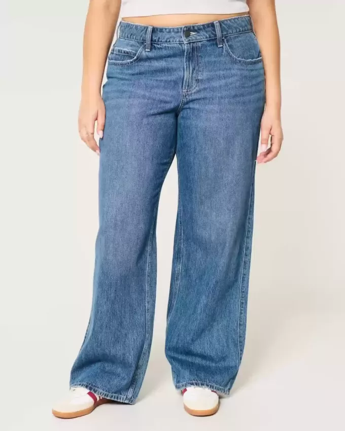 Kurviga mid-Rise Medium Wash Baggy Jeans Kurviga mid-Rise Medium Wash Baggy Jeans