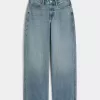 Kurviga väska jeans i hög uppbyggnad Kurviga väska jeans i hög uppbyggnad