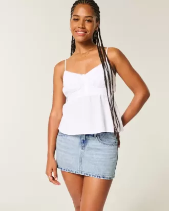 Kurvigt Low-Rise Denim Mini Skort
