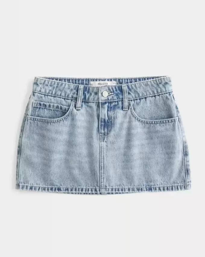 Kurvigt Low-Rise Denim Mini Skort Kurvigt Low-Rise Denim Mini Skort