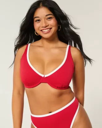 Kurvlig High Apex Ribbed Bygel Bikinitopp