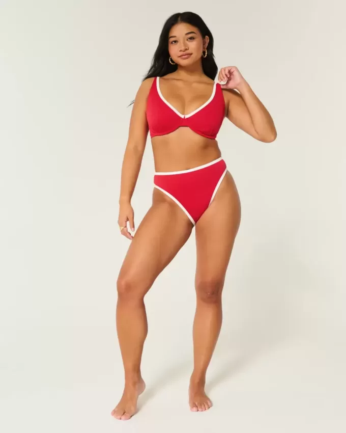 Kurvlig High Apex Ribbed Bygel Bikinitopp