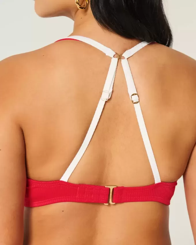 Kurvlig High Apex Ribbed Bygel Bikinitopp