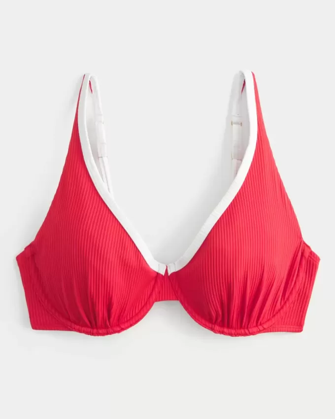 Kurvlig High Apex Ribbed Bygel Bikinitopp