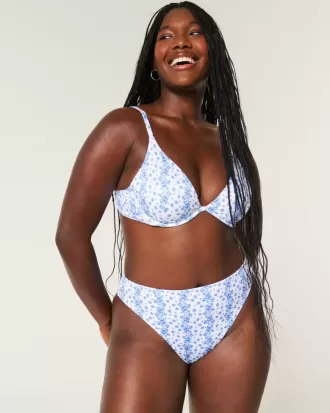 Kurvlig ribbad med hög midja och hög midja Fräck bikinibotten Kurvlig ribbad med hög midja och hög midja Fräck bikinibotten