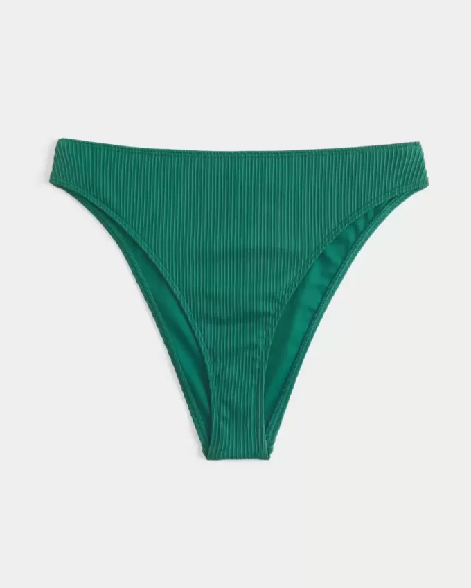 Kurvlig ribbad med hög midja och hög midja Fräck bikinibotten