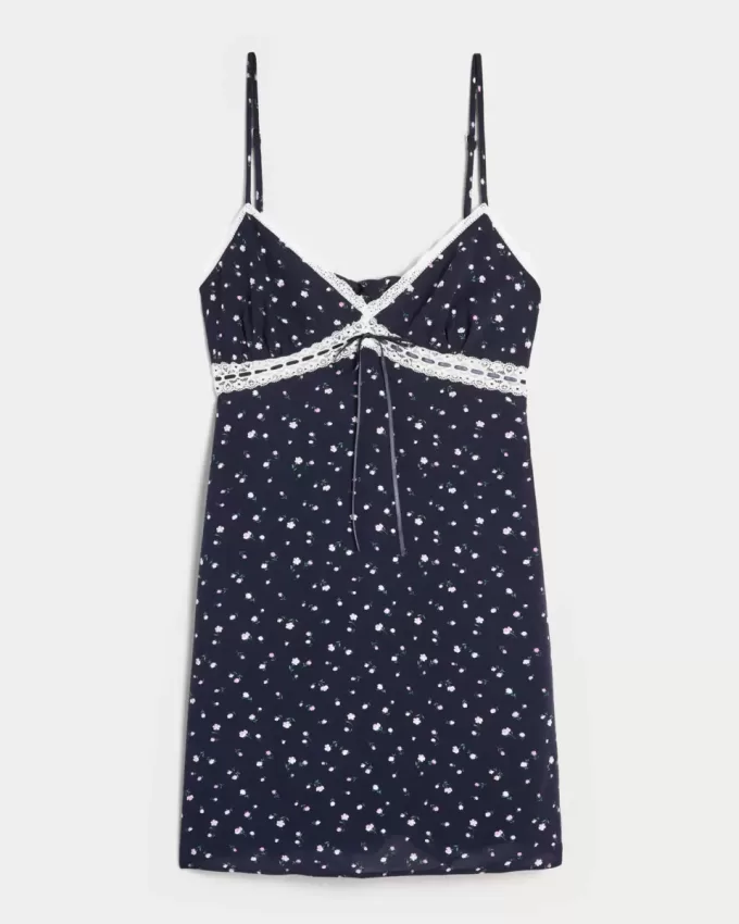 Lace Detail Slip Mini Klänning Lace Detail Slip Mini Klänning