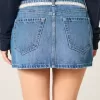 Lace Tie Denim Mini Skort Lace Tie Denim Mini Skort