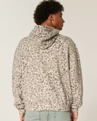 Leopardtryck Baggy Cinch Hoodie