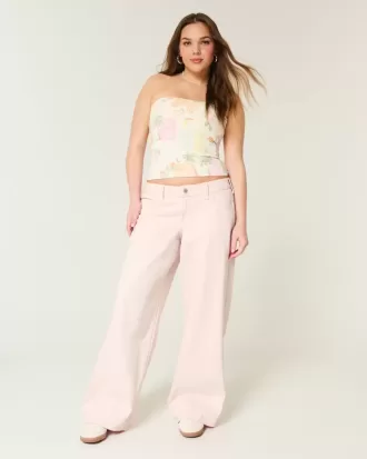 Lågfärgade rosa superbaggy jeans