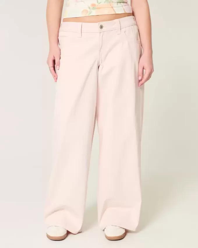 Lågfärgade rosa superbaggy jeans