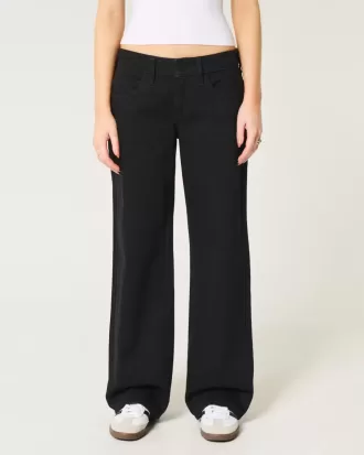 Lågfärgade svarta baggy jeans