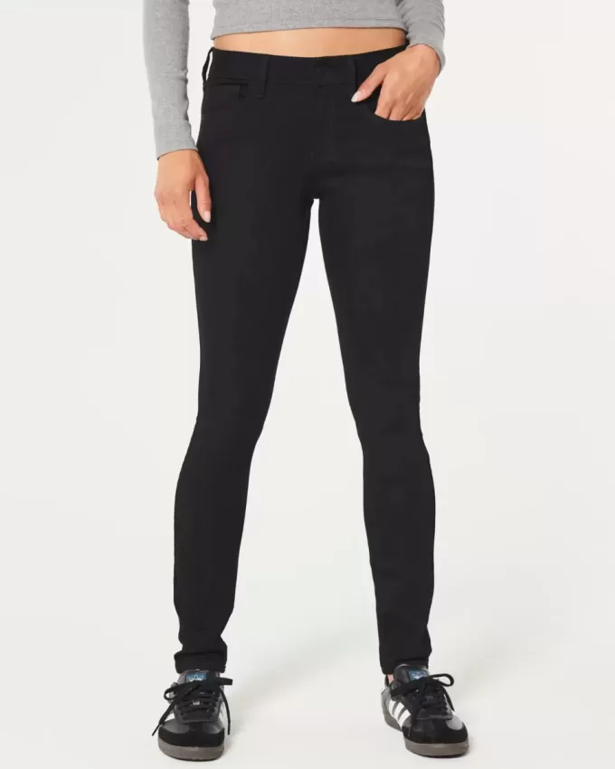Lågfärgade svarta superskinny jeans