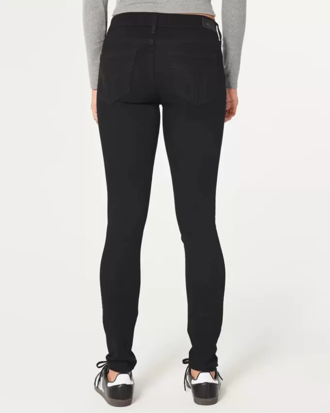 Lågfärgade svarta superskinny jeans