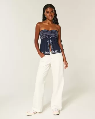 Lågfärgade vita baggy jeans