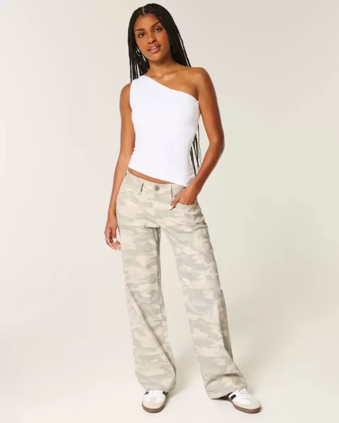 Lågfärgade Y2K Camo Baggy Jeans Lågfärgade Y2K Camo Baggy Jeans