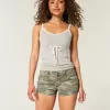 Lågfärgade Y2K Camo Twill Shortie Shorts Lågfärgade Y2K Camo Twill Shortie Shorts