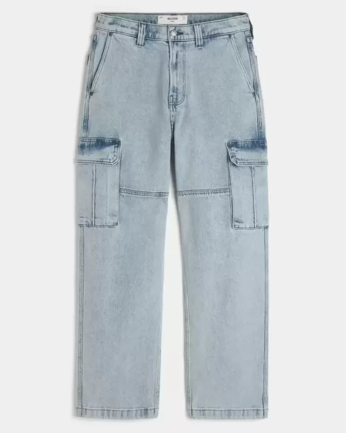 Light Wash Baggy Cargo Jeans Light Wash Baggy Cargo Jeans