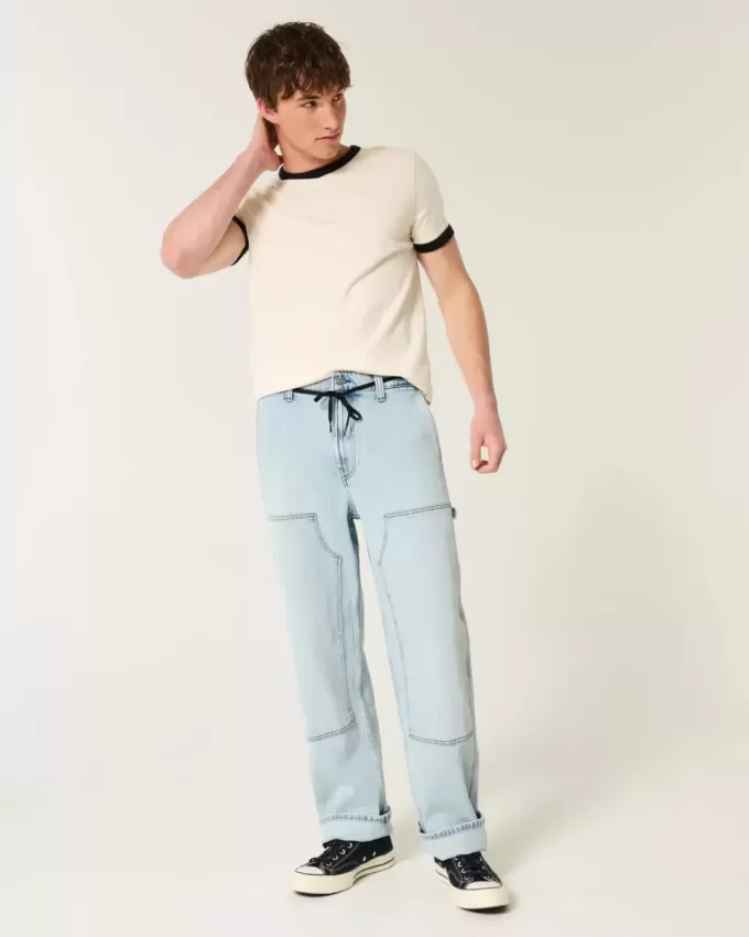 Light Wash Baggy Carpenter Jeans Light Wash Baggy Carpenter Jeans