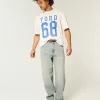 Light Wash Broderade Tärningar Skater Baggy Jeans Light Wash Broderade Tärningar Skater Baggy Jeans