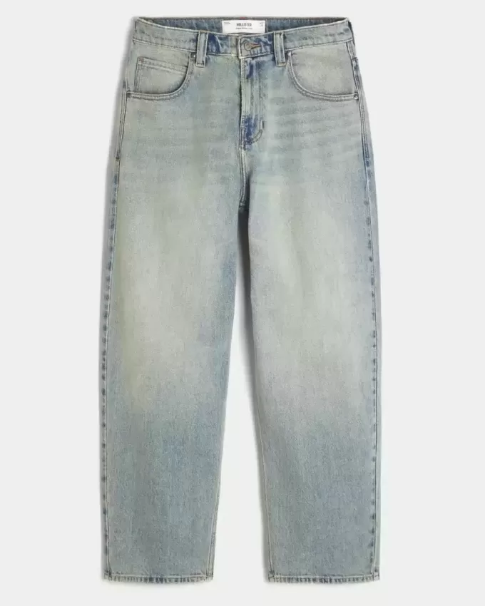 Light Wash Broderade Tärningar Skater Baggy Jeans Light Wash Broderade Tärningar Skater Baggy Jeans