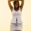 Light Wash Denim Mini Skort Light Wash Denim Mini Skort