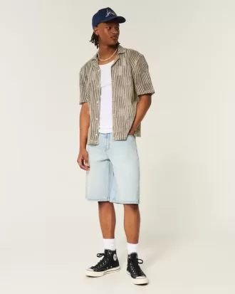 Light Wash Dice Graphic Super Baggy jeansshorts