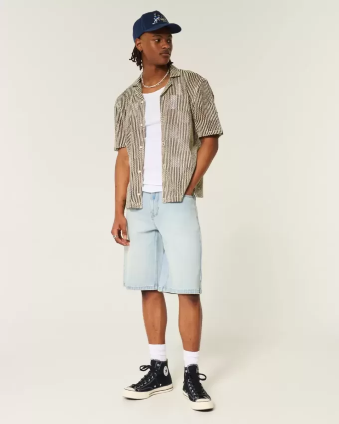 Light Wash Dice Graphic Super Baggy jeansshorts Light Wash Dice Graphic Super Baggy jeansshorts