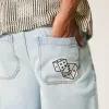 Light Wash Dice Graphic Super Baggy jeansshorts Light Wash Dice Graphic Super Baggy jeansshorts
