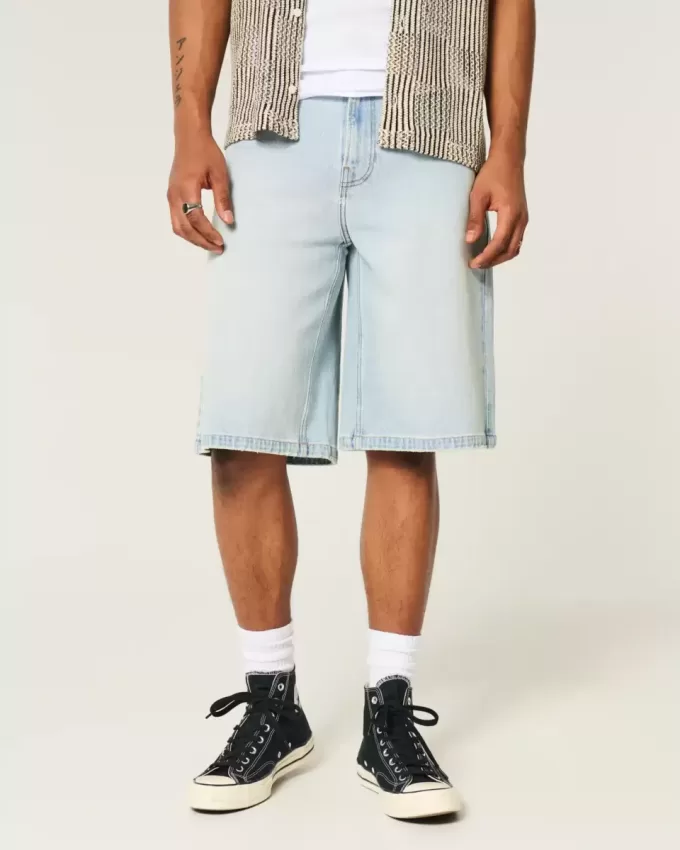 Light Wash Dice Graphic Super Baggy jeansshorts Light Wash Dice Graphic Super Baggy jeansshorts