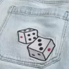 Light Wash Dice Graphic Super Baggy jeansshorts Light Wash Dice Graphic Super Baggy jeansshorts