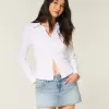 Light Wash Dubbade Denim Mini Skort Light Wash Dubbade Denim Mini Skort