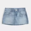 Light Wash Dubbade Denim Mini Skort Light Wash Dubbade Denim Mini Skort