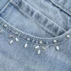 Light Wash Dubbade Denim Mini Skort Light Wash Dubbade Denim Mini Skort