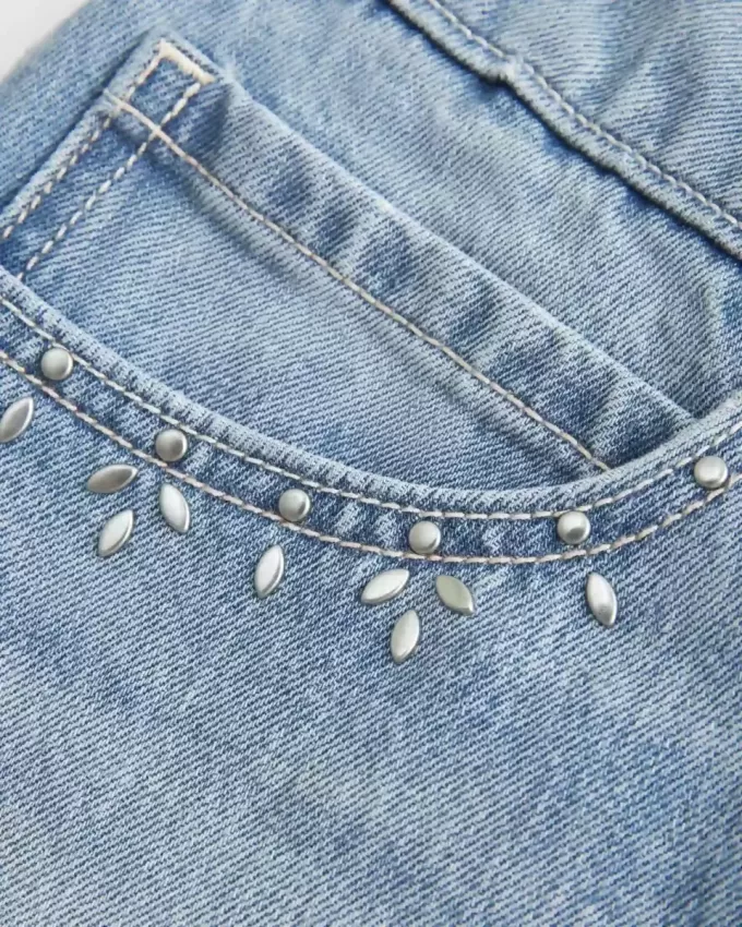 Light Wash Dubbade Denim Mini Skort Light Wash Dubbade Denim Mini Skort