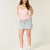Light Wash Skosnöre Denim Mini Skort Light Wash Skosnöre Denim Mini Skort