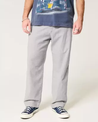 Linne-Blend Flex-Waist Baggy Byxor