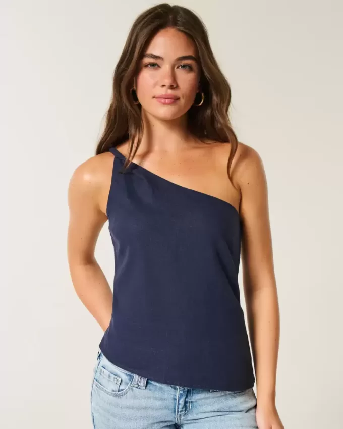 Linne-Blend One Shoulder Top Linne-Blend One Shoulder Top