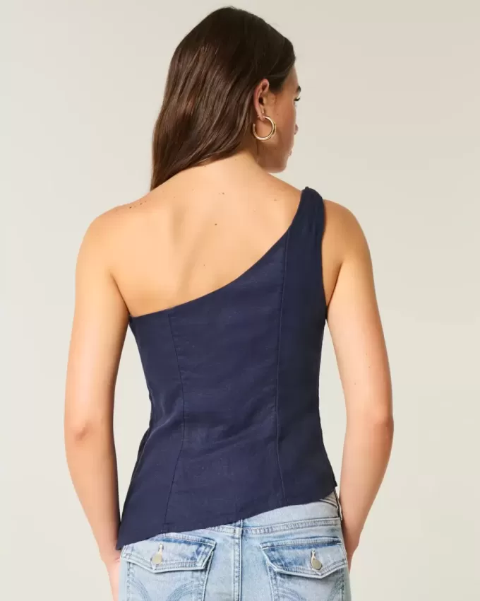Linne-Blend One Shoulder Top Linne-Blend One Shoulder Top
