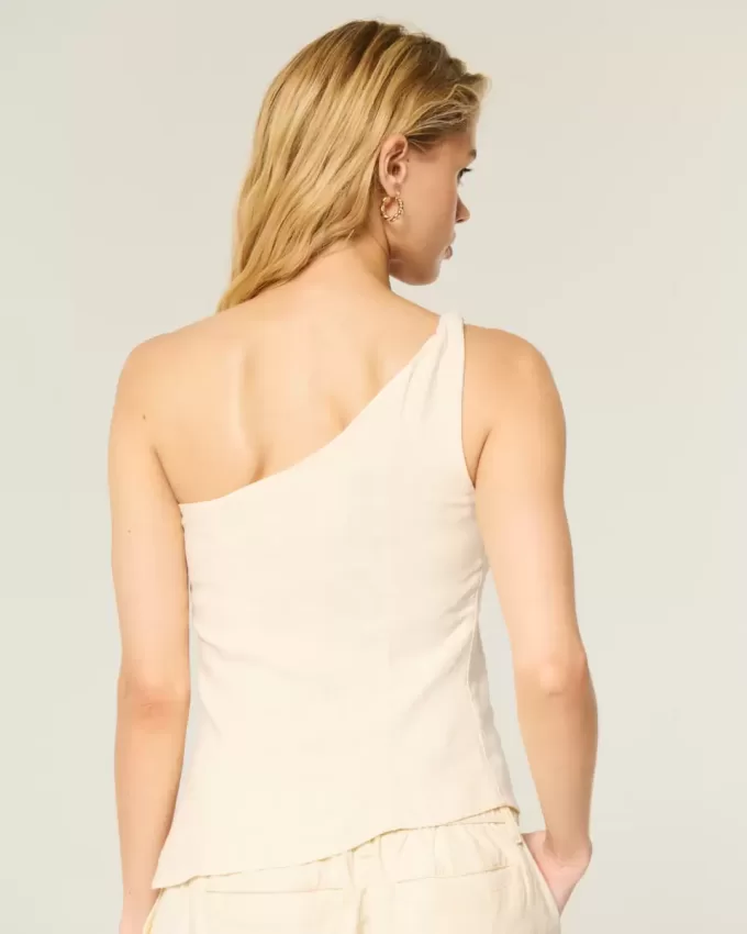 Linne-Blend One Shoulder Top Linne-Blend One Shoulder Top