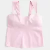 Linne-Blend Öppen-Back Top Linne-Blend Öppen-Back Top