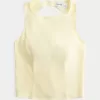 Linne-Blend Öppen-Back Top Linne-Blend Öppen-Back Top