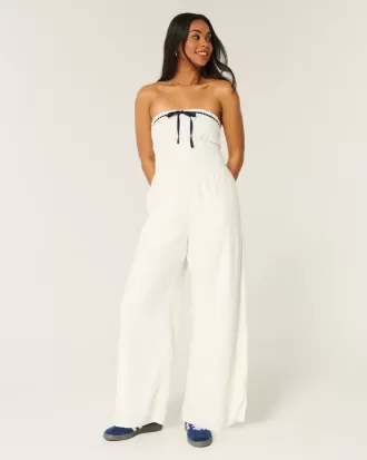 Linne-Blend Strapless Jumpsuit