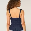 Linne-Blend Tie-Front Peplum Top Linne-Blend Tie-Front Peplum Top