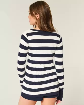 Långärmad Babydoll-tröja med fyrkantig hals
